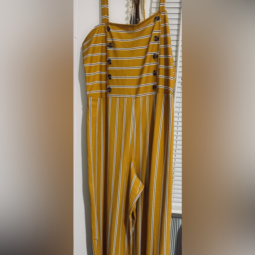 Derek Heart Yellow and White Wide Leg Pants